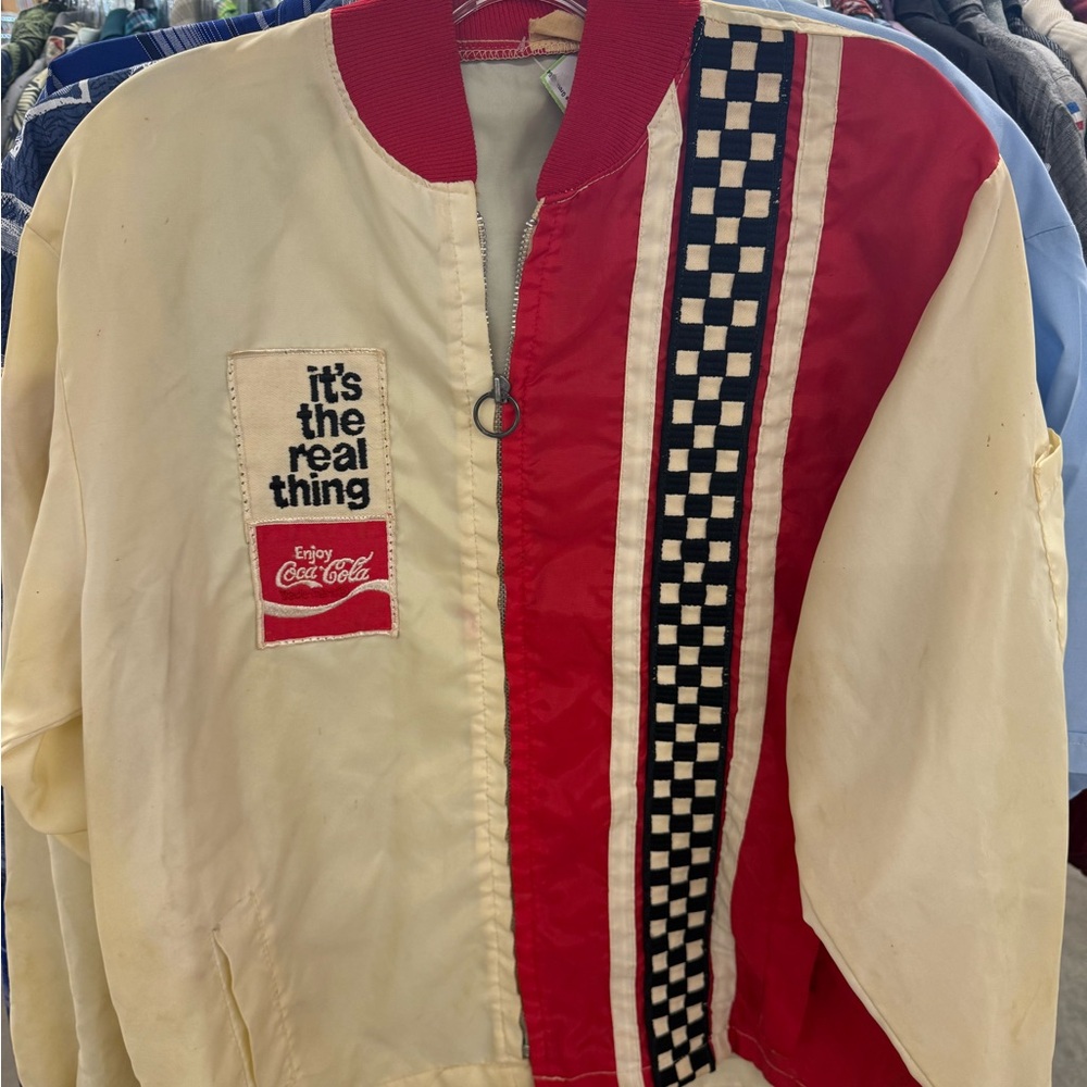 1970s Coca-Cola Vintage Jacket with Red and Cream Design